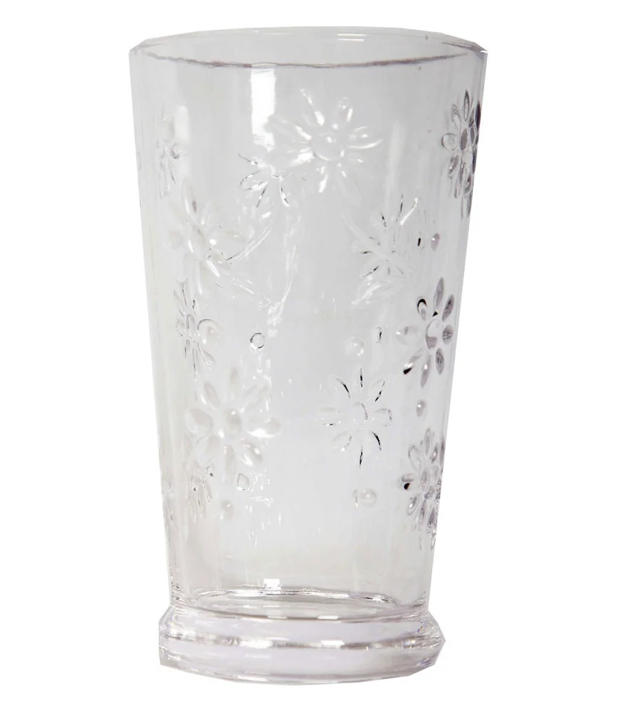 Verre GM décor fleurs