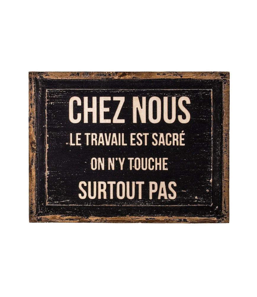 Plaque bois "Chez nous"