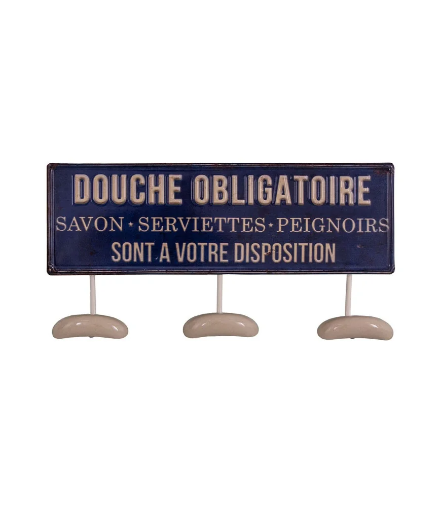 Plaque embossée Douche obligatoire 50 x 15 cm