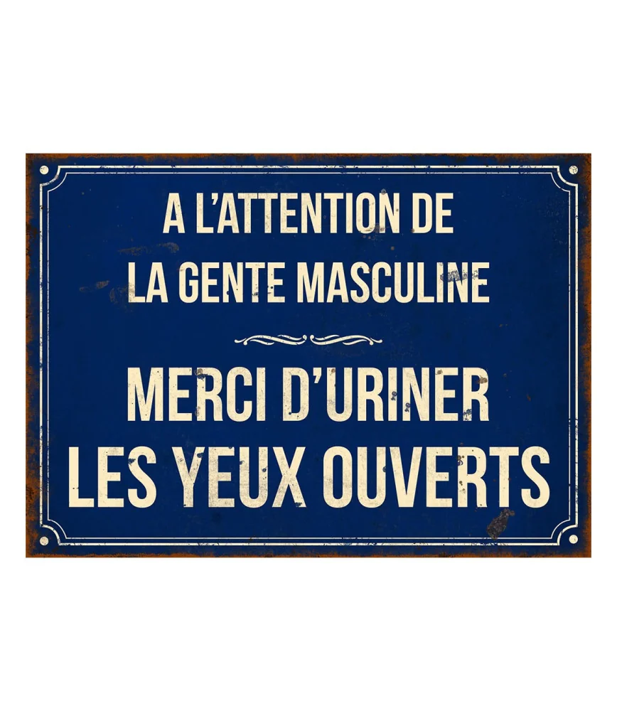 Plaque "Merci d'uriner les yeux ouverts" 21*15