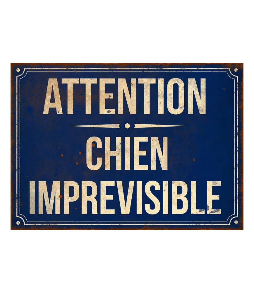 Plaque "Attention chien imprévisible" 21*15