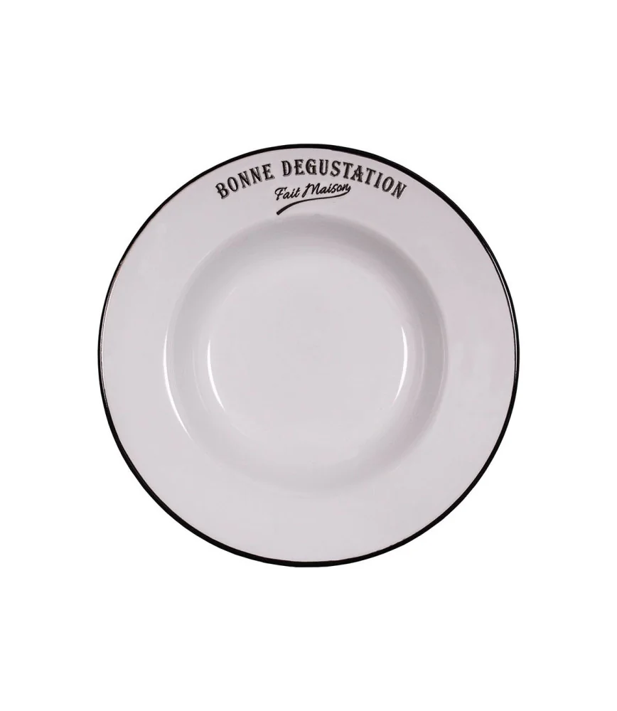 Assiette Pâtes / Soupe blanche 22 cm "Fait maison"