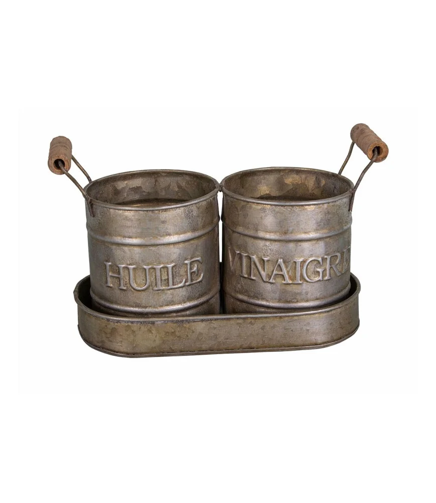 Porte Huile et Vinaigre zinc