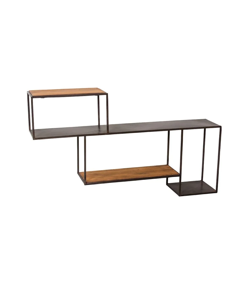 Etagère industrielle fer et bois