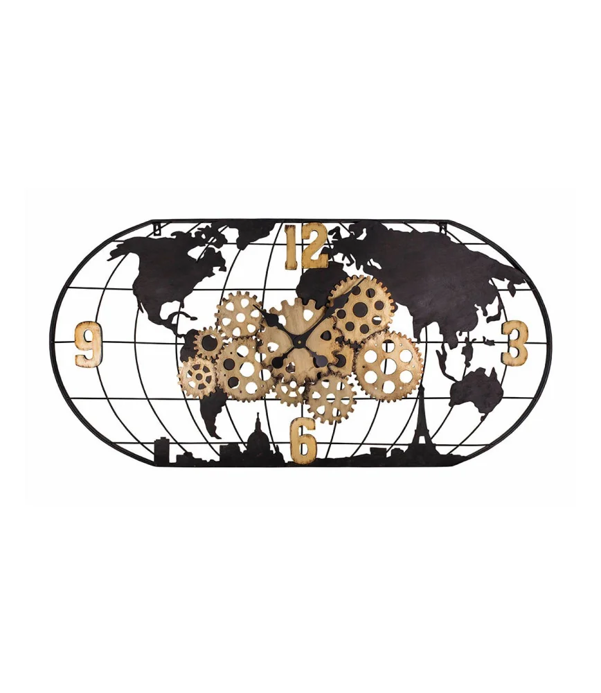 Pendule mappemonde indus 100 x 50 cm