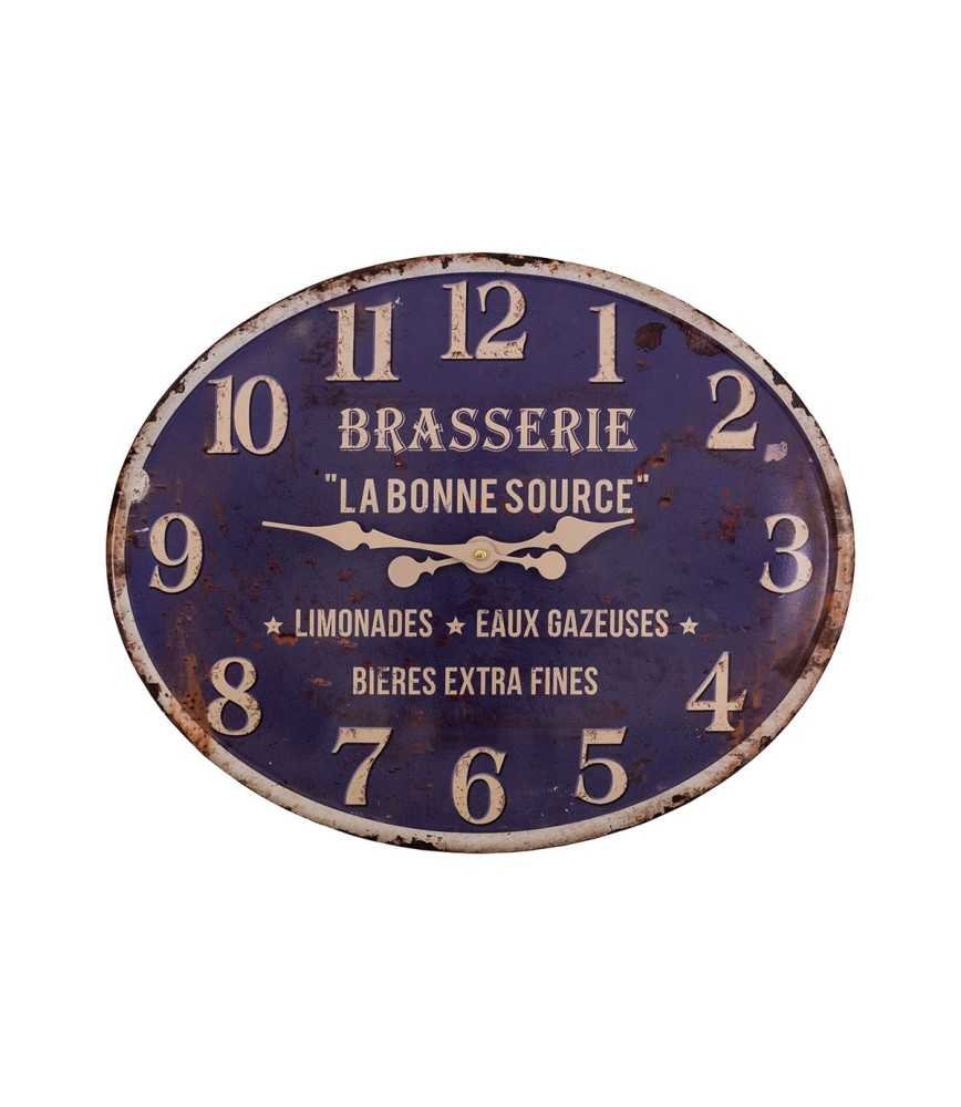 Pendule Brasserie La Bonne Source couleur bleu