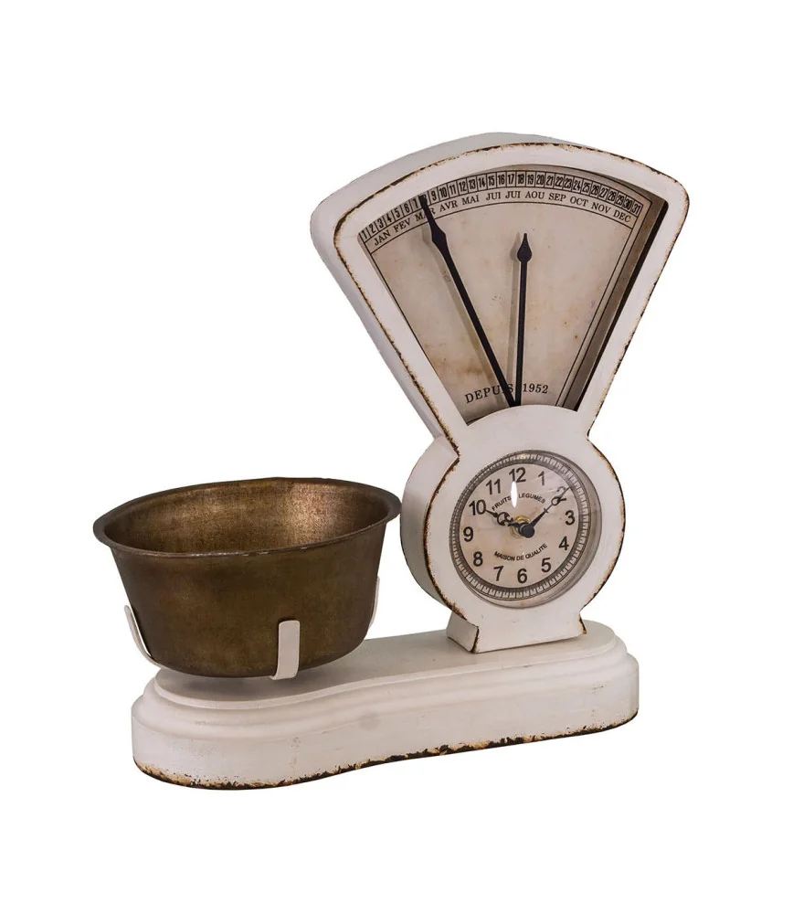 Balance Horloge / Calendrier plateau laiton