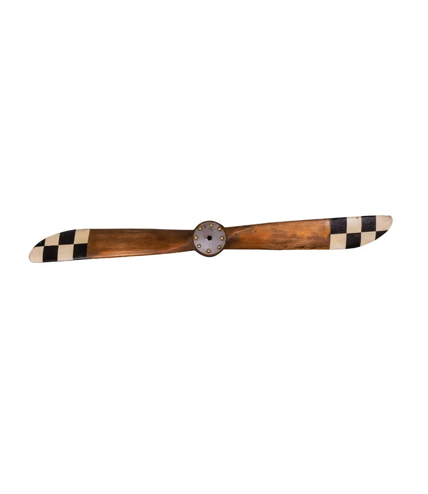 Hélice bois naturel et damier