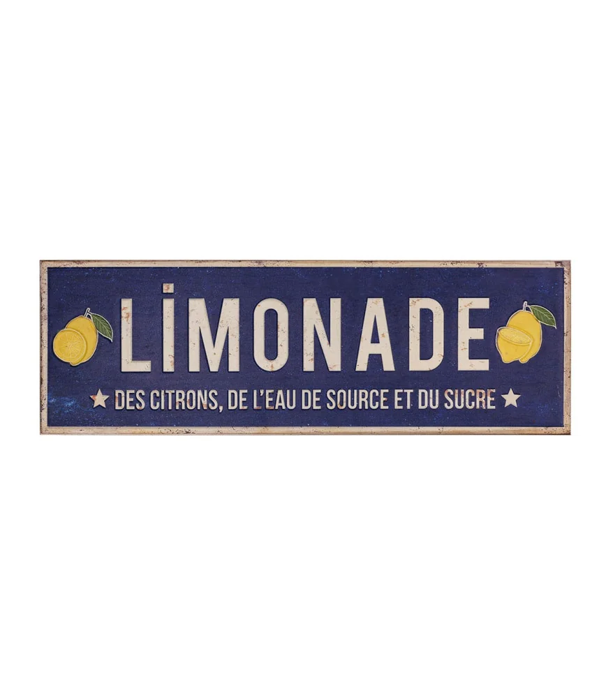 Plaque métal Limonade 55 x 18 cm