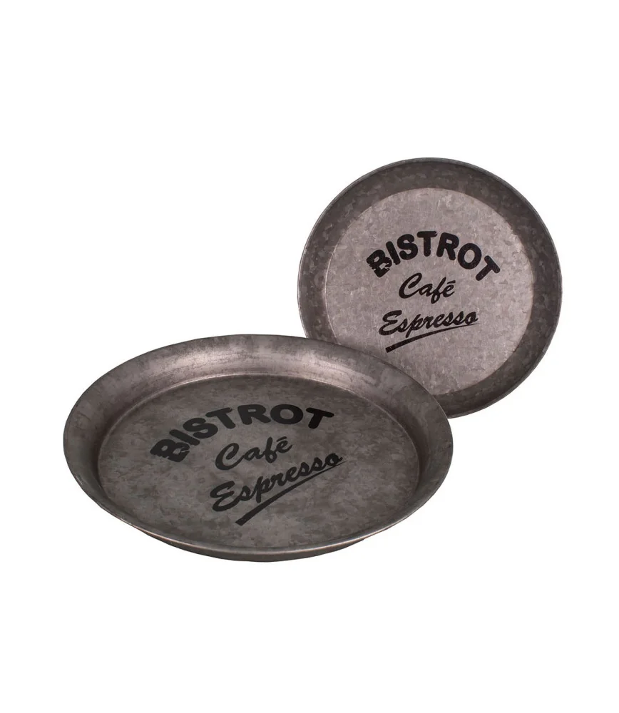Set 2 plateaux zinc BISTROT