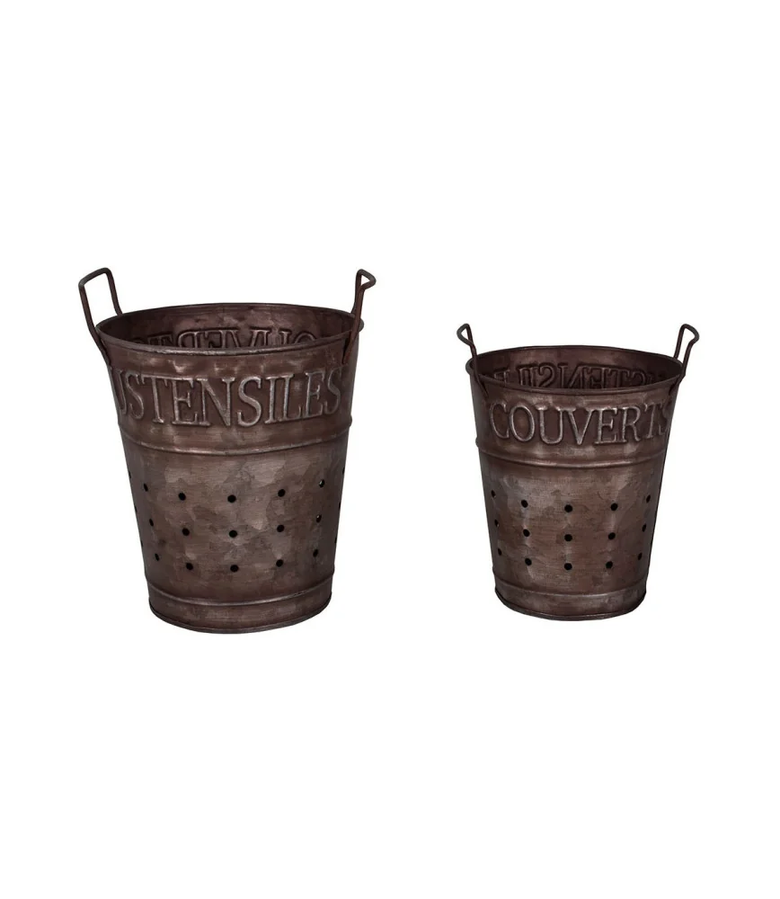 Set de 2 pots porte couverts/ustensiles