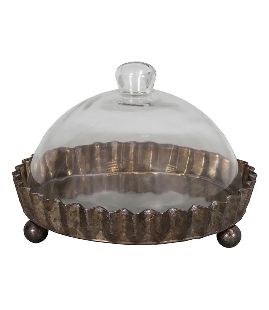 Cloche verre avec plateau zinc