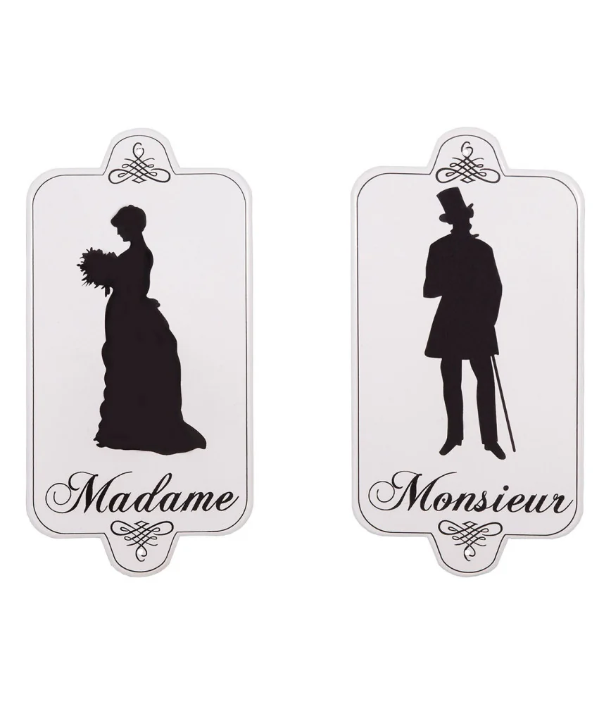 Set 2 plaques Toilettes Monsieur/Madame