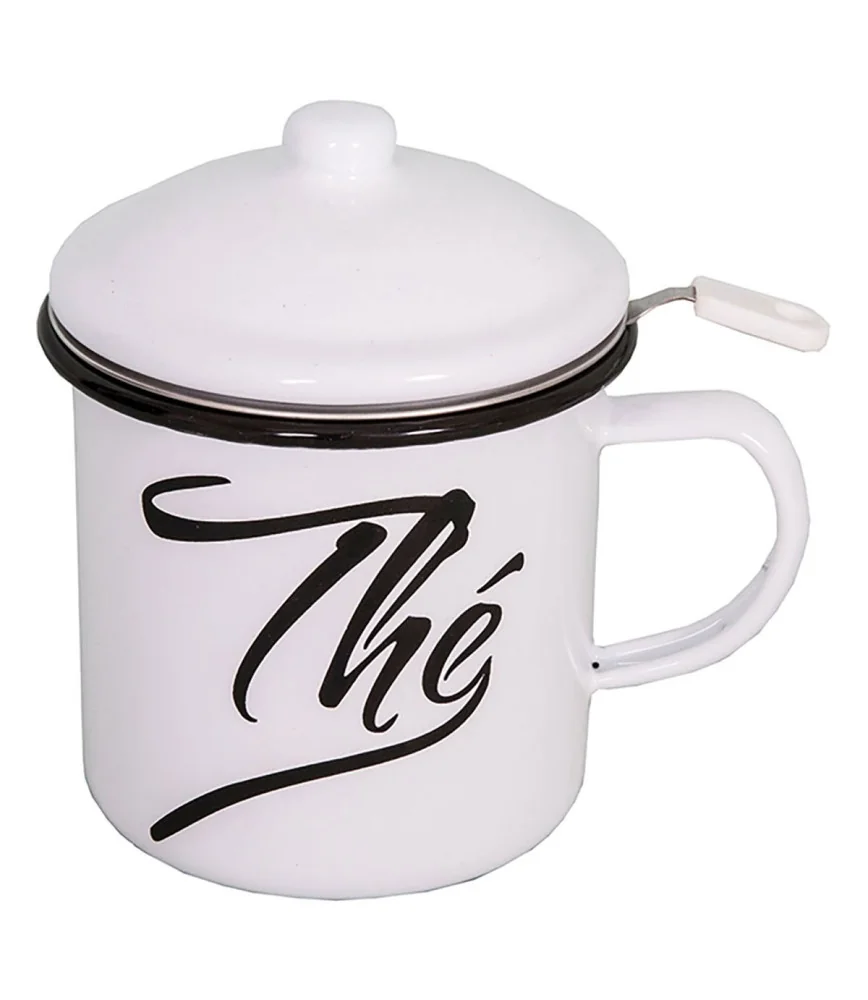 Mug fer avec couvercle et filtre "Thé"