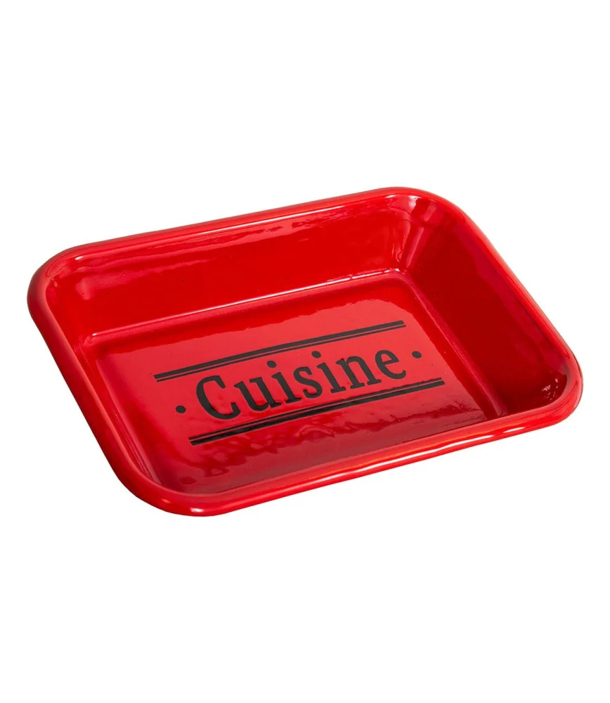 Plateau mini rouge "Cuisine" 22.5*16