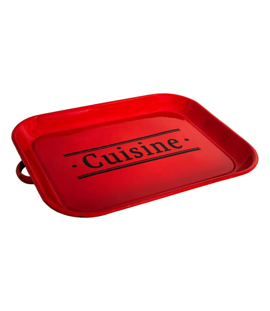 Plateau rouge "Cuisine" 46.5*32
