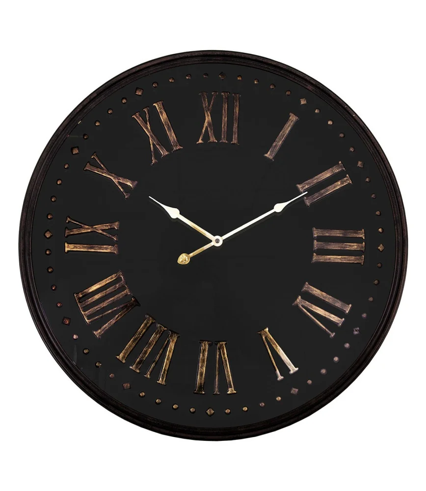 Pendule avec chiffres dorés Ø 60 cm