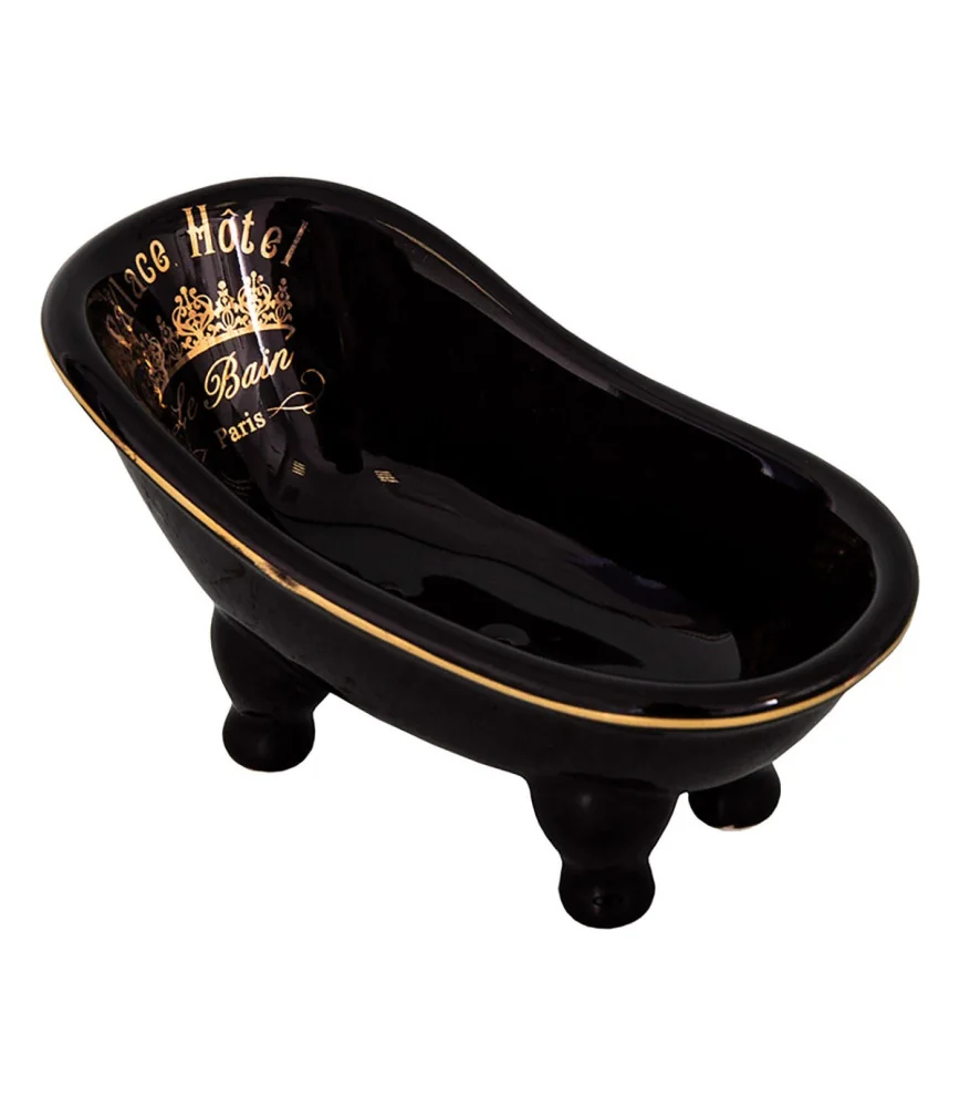 Baignoire porte-savon noir doré Palace Hôtel