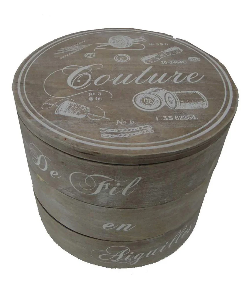 Boîte à couture ronde triple