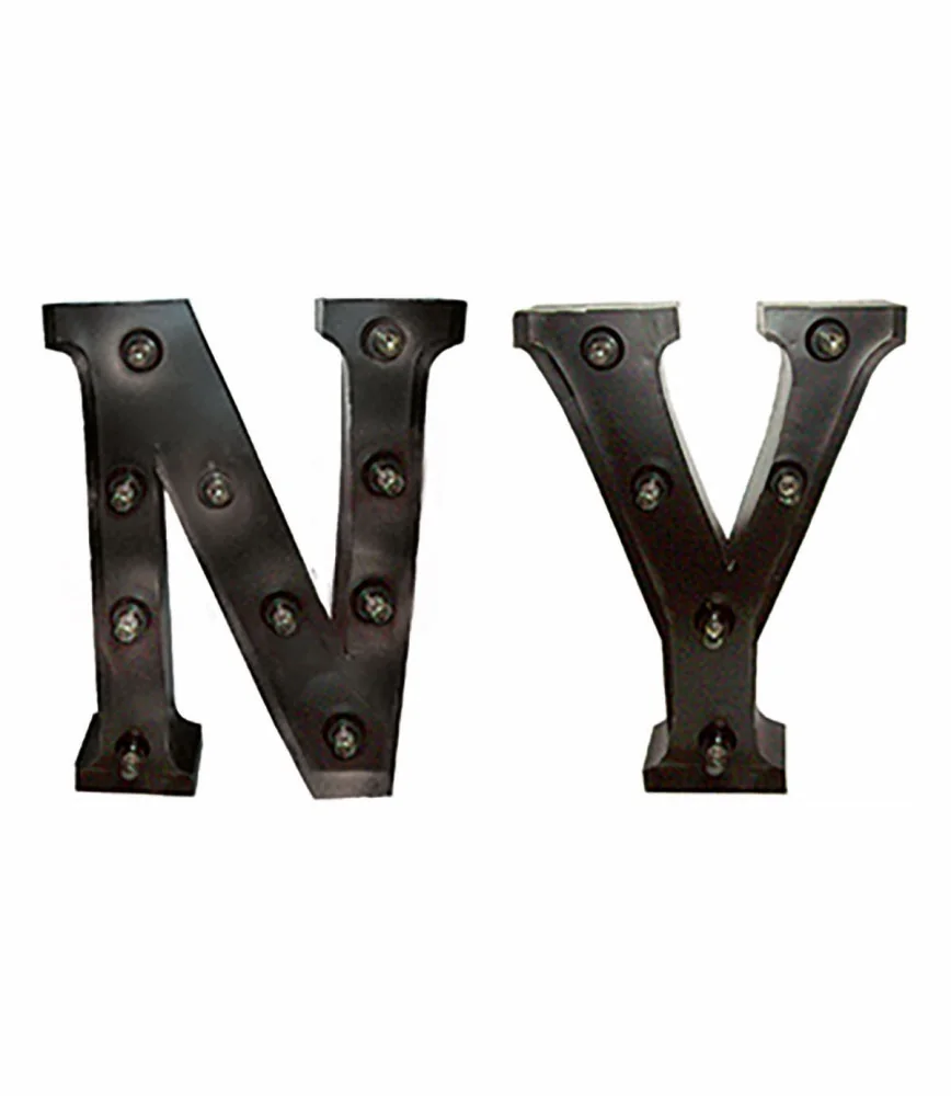 Lettres NY électrifiées ampoules non fournies