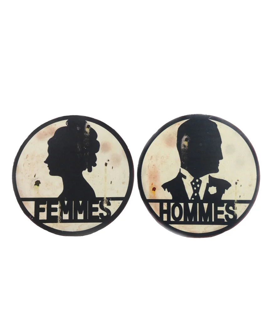 Set 2 plaques TOILETTES Hommes Femmes