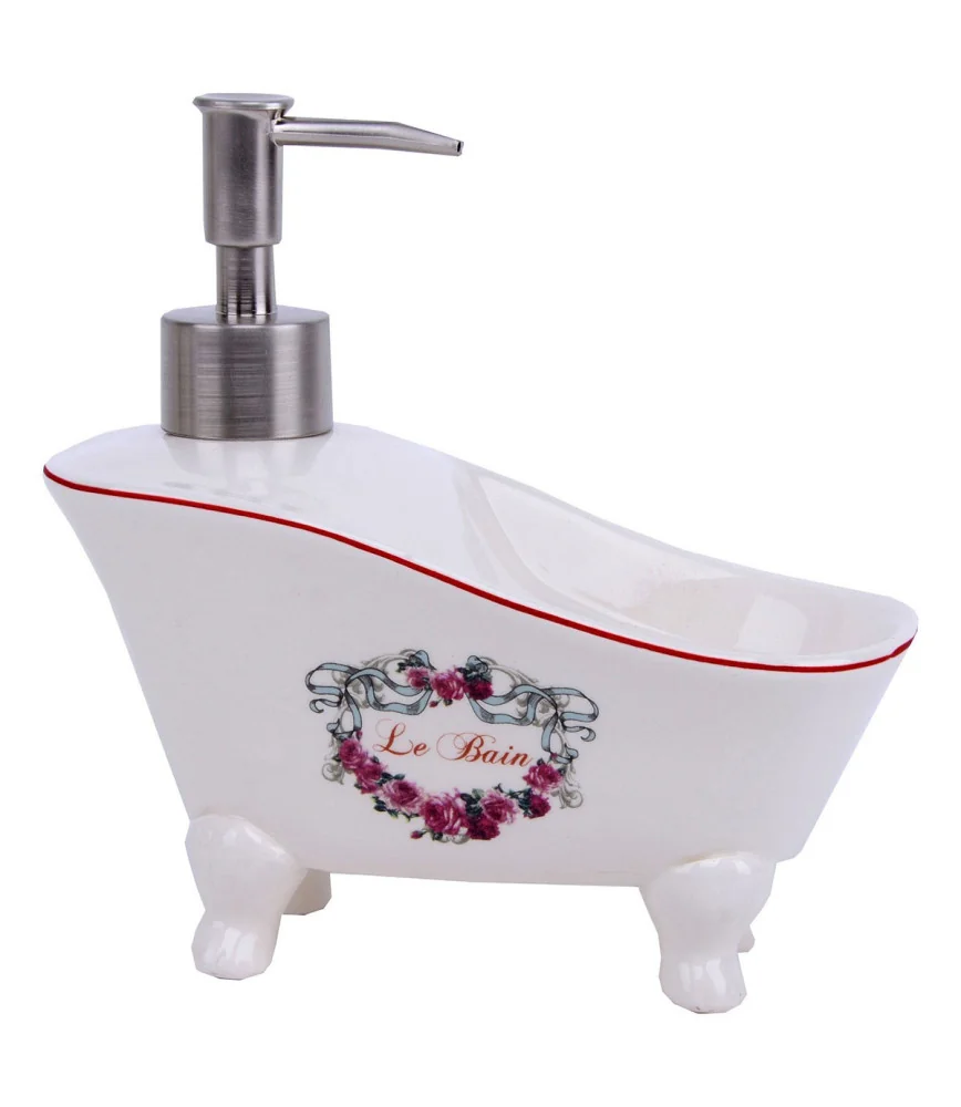 Porte savon pousse mousse coeur ruban roses