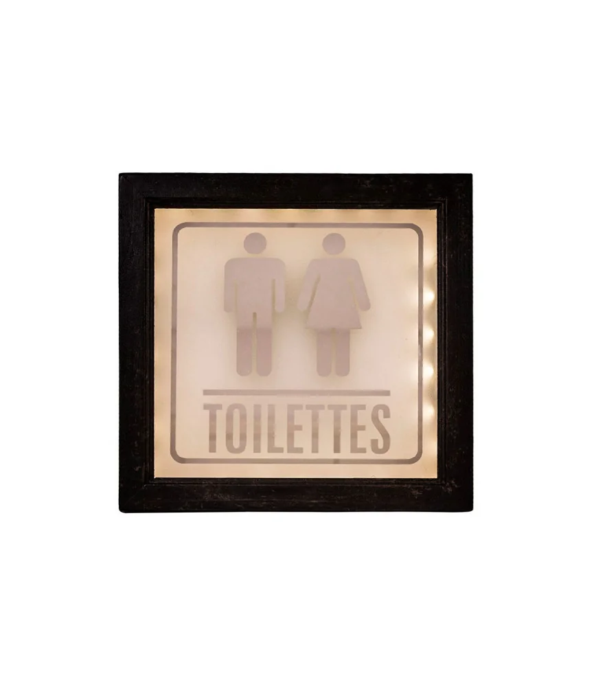 Panneau noir toilettes lumineux