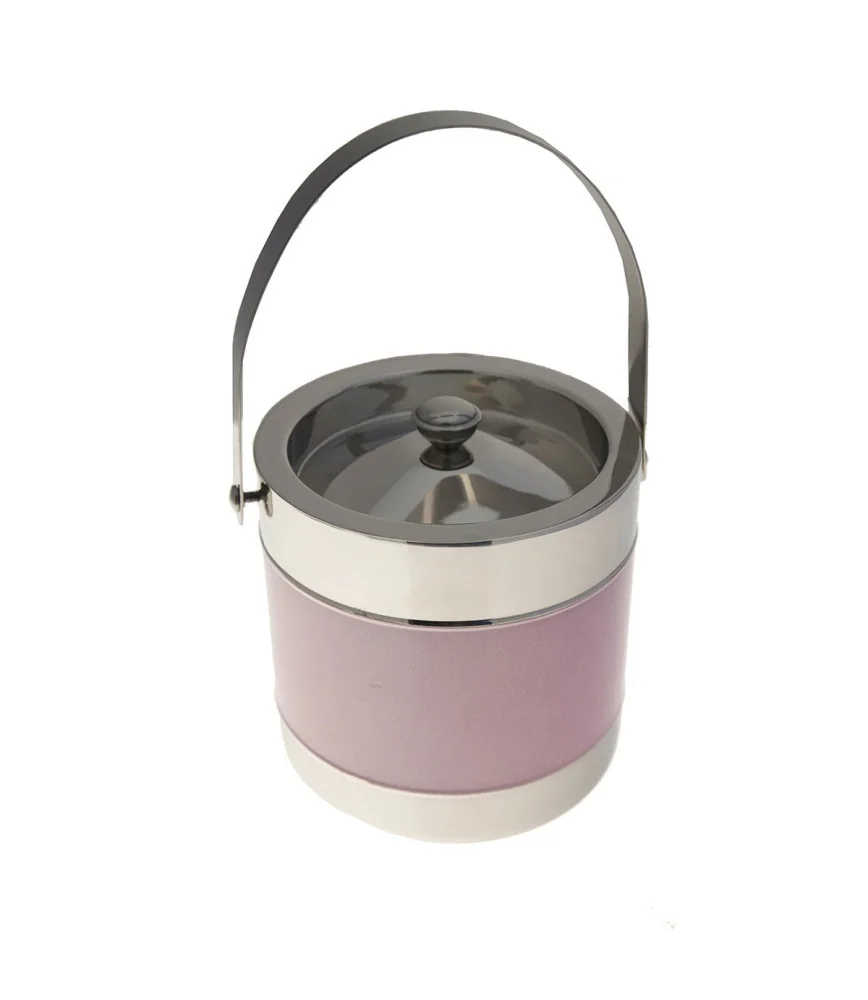 Seau à glace rose-inox