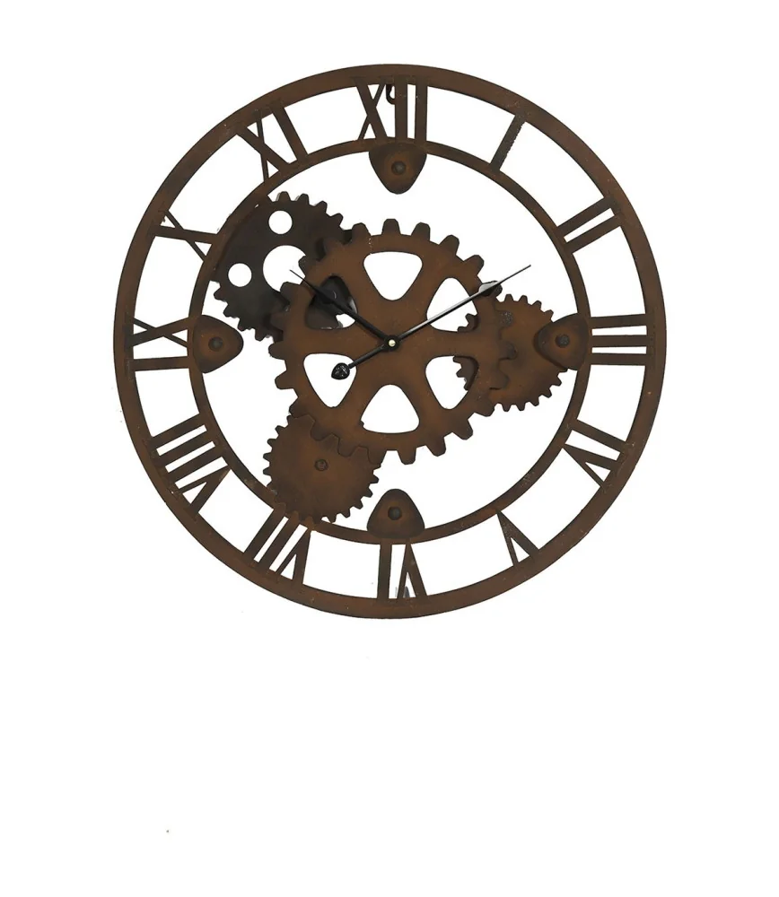 Pendule industrielle rouillée 55 cms