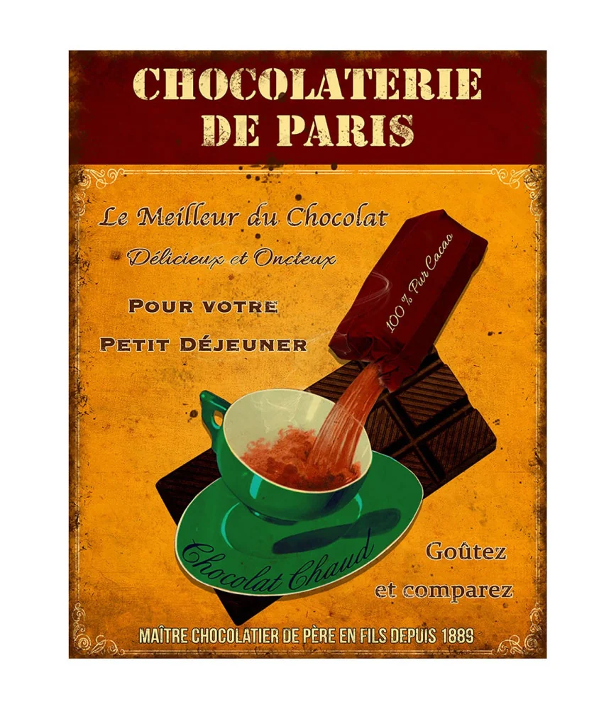 Plaque chocolaterie 28*22