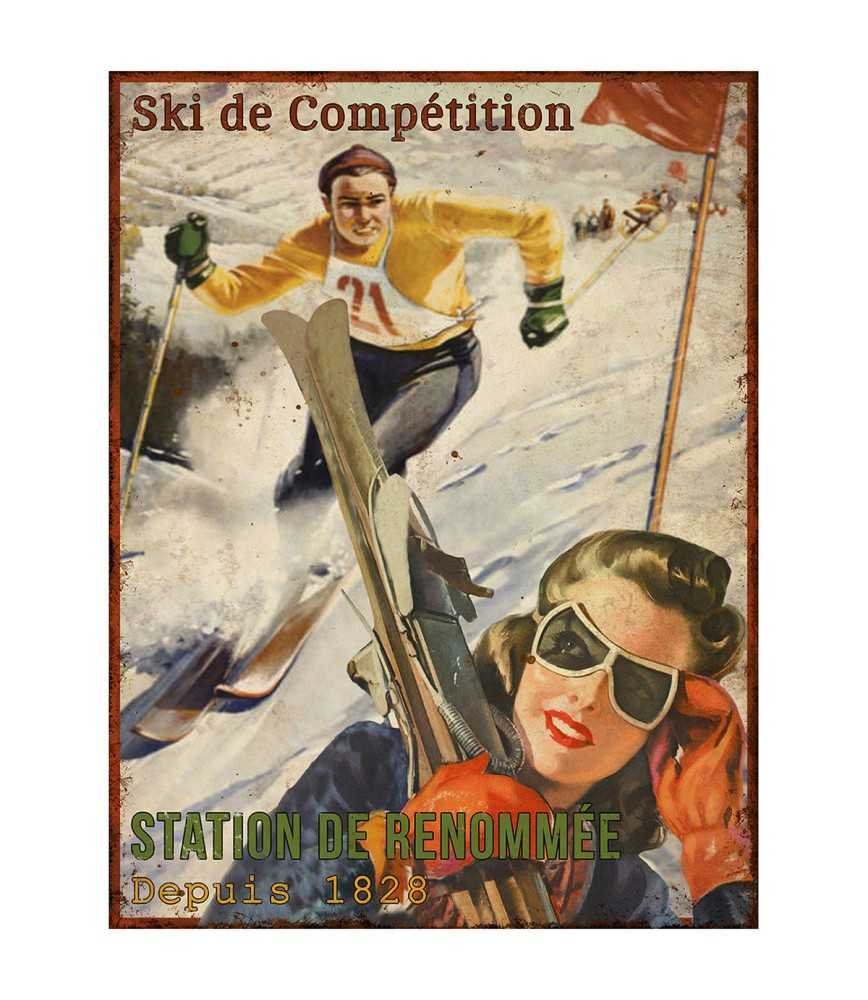 Plaque Ski compétition 25x33