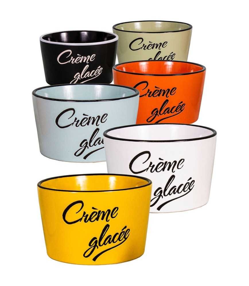 Set 6 pots "Crème glacée"