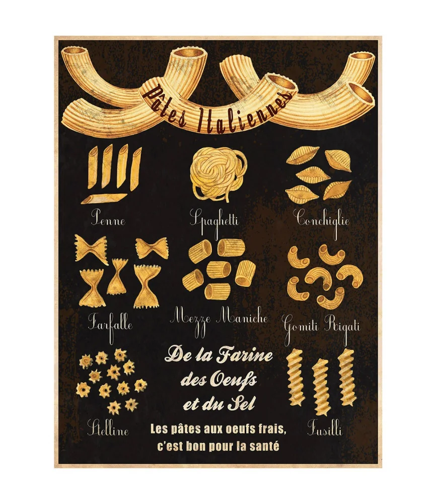 Plaque métal Pâtes italiennes 50 x 38 cm