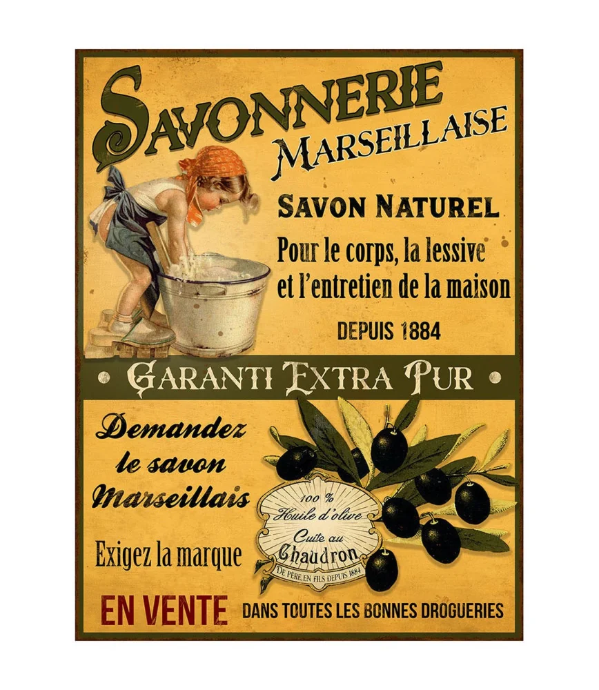 Plaque métal Savonnerie 33 x 25 cm