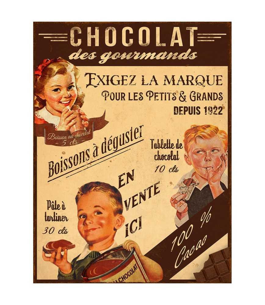 Plaque métal Chocolat 33 x 25 cm