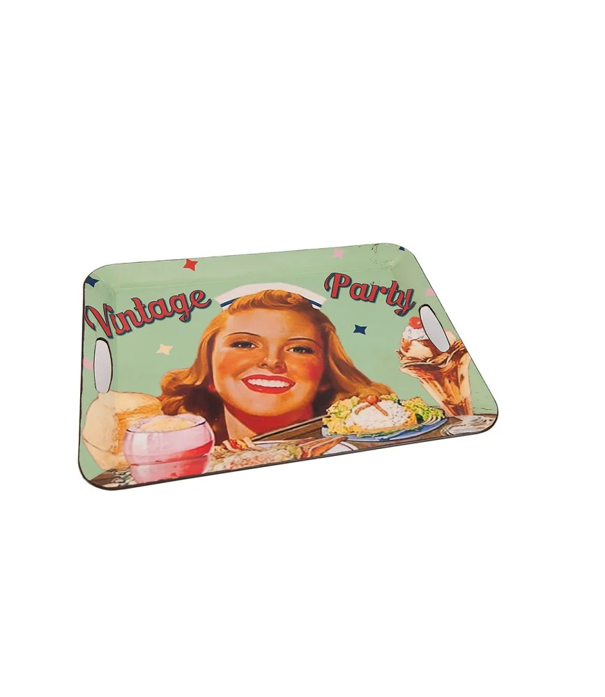 Plateau VINTAGE PARTY Plastique+papier