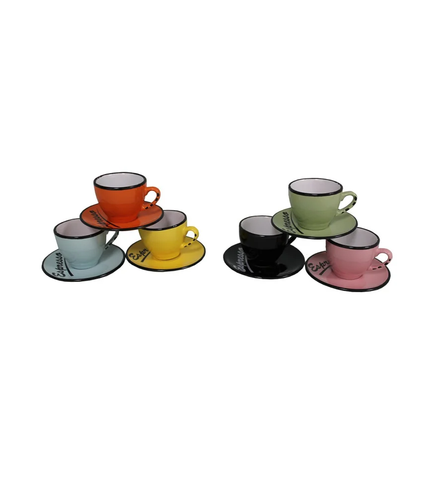 Set 6 tasses et sous tasses Espresso
