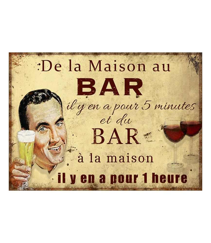 Plaque BAR 1 Heure 21*15
