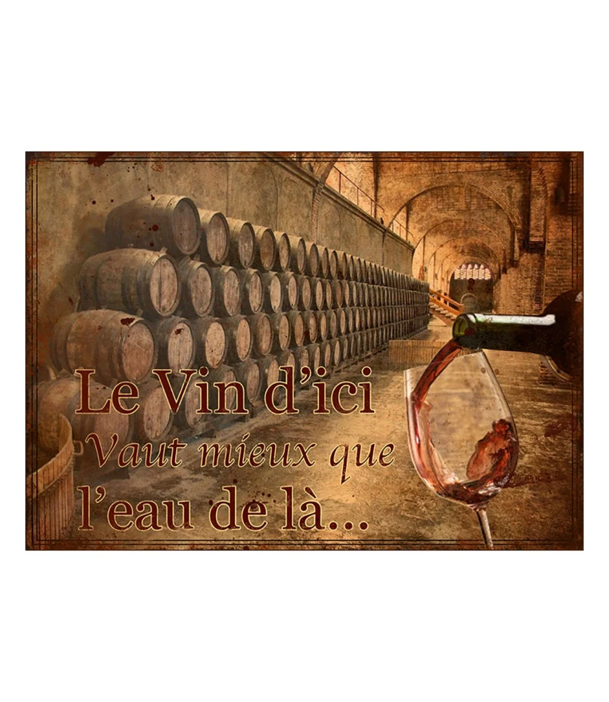 Plaque Vin d'ici 21*15