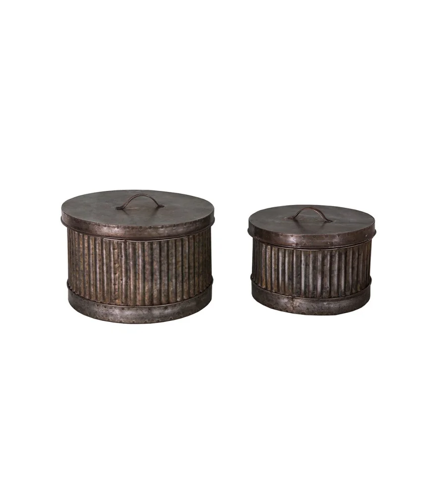 Set 2 boîtes zinc