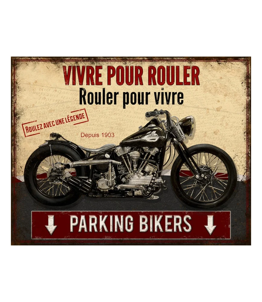 Plaque Parking Bikers 22x28