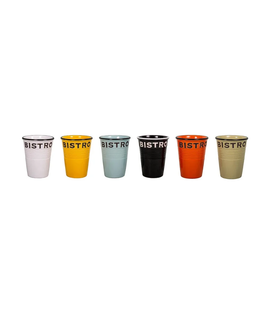 Set 6 gobelets BISTRO 6 couleurs