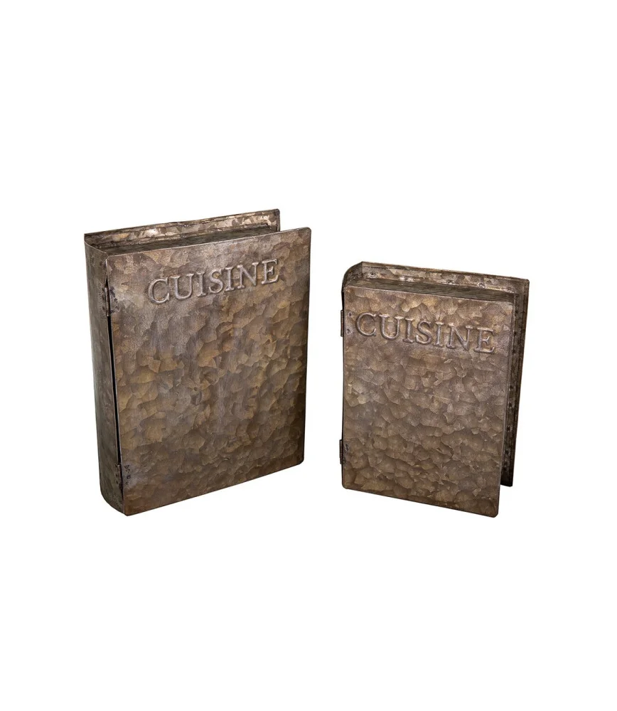 Set 2 boites faux livres cuisine