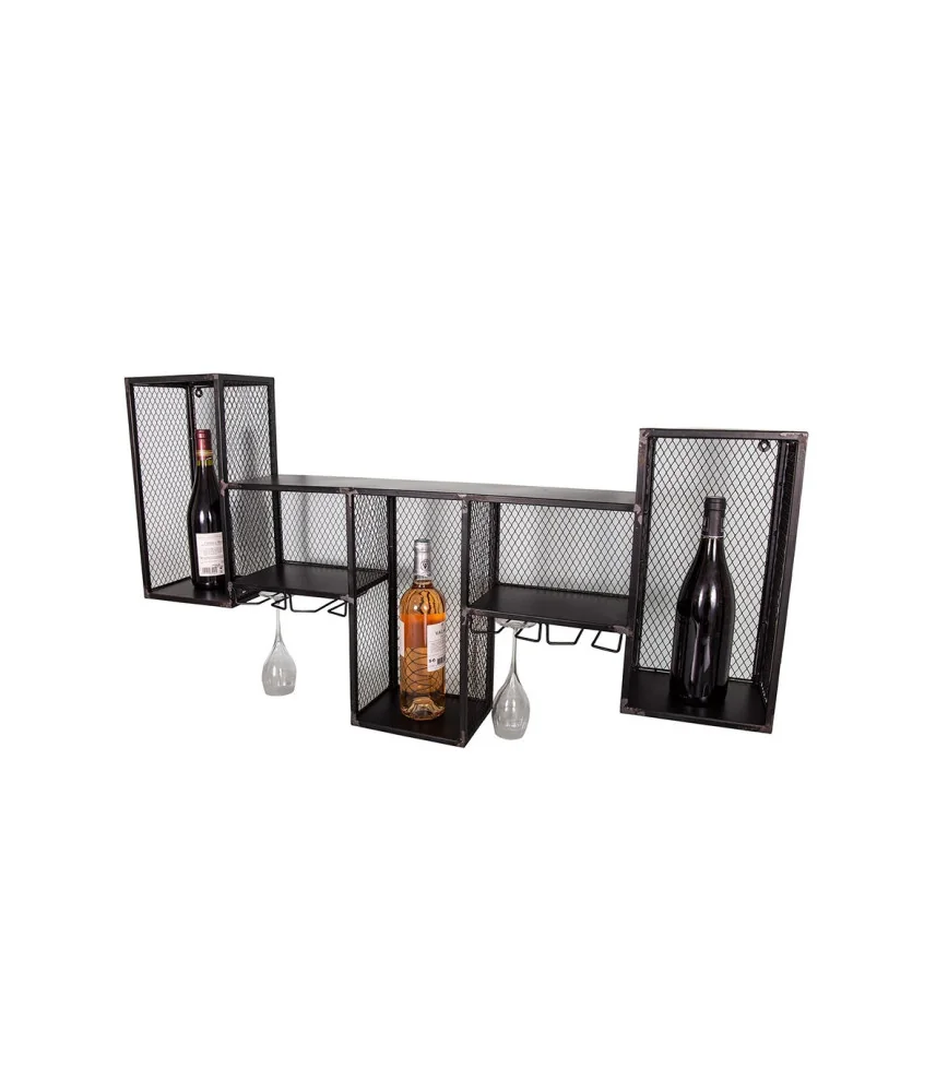 Etagère murale avec porte-verres
