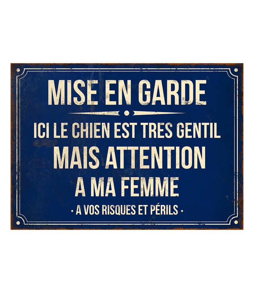 Plaque " Mise en garde" 21*15