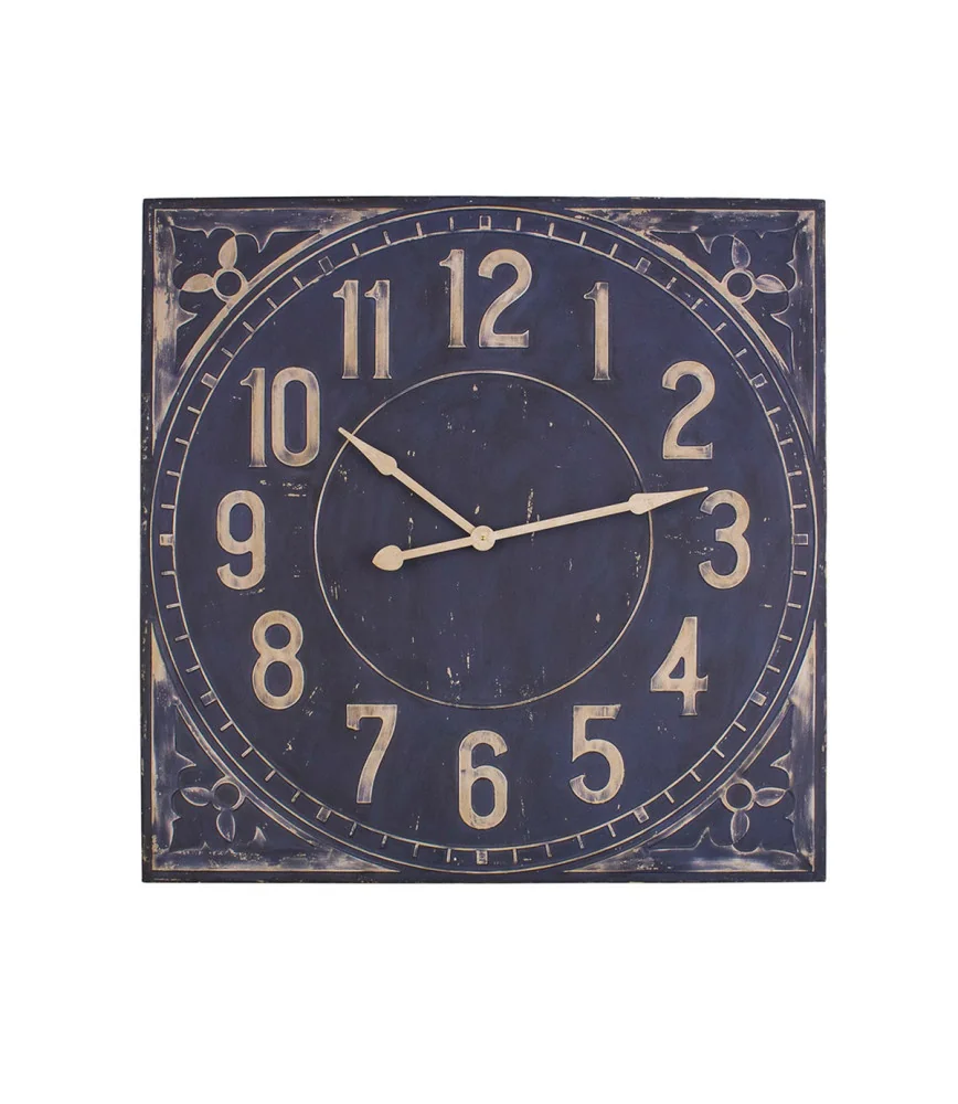 Pendule industrielle bleu 100 cm