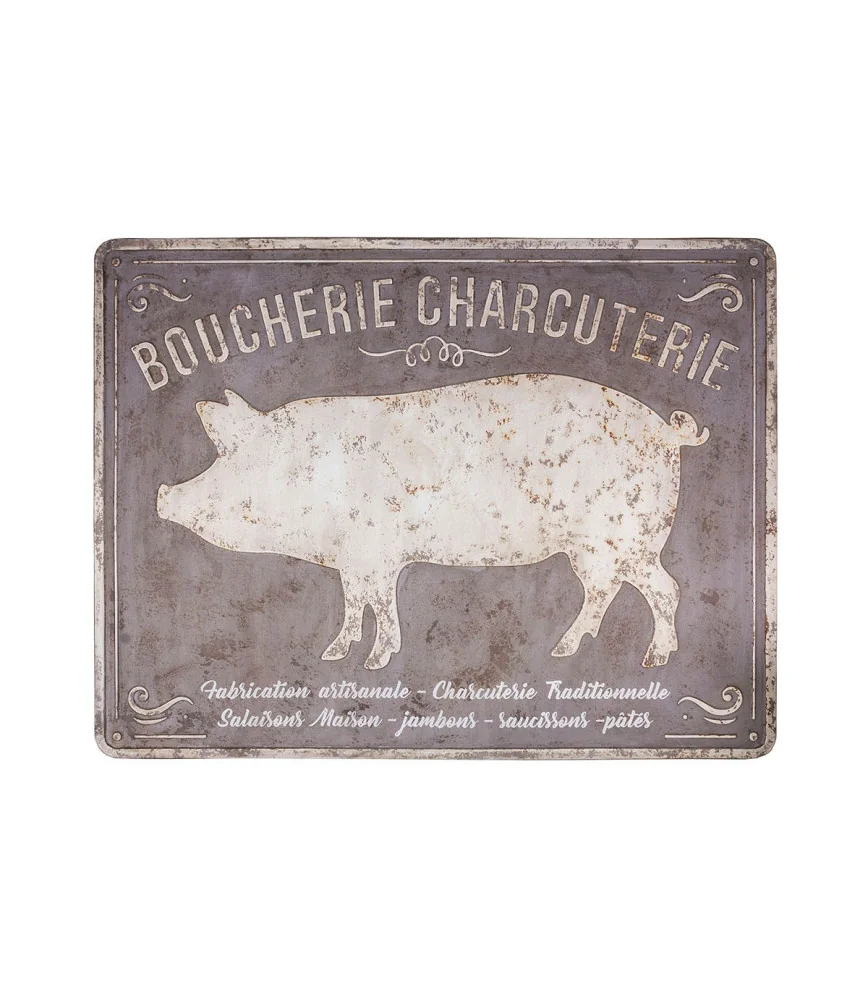 Plaque publicitaire "Boucherie charcuterie"
