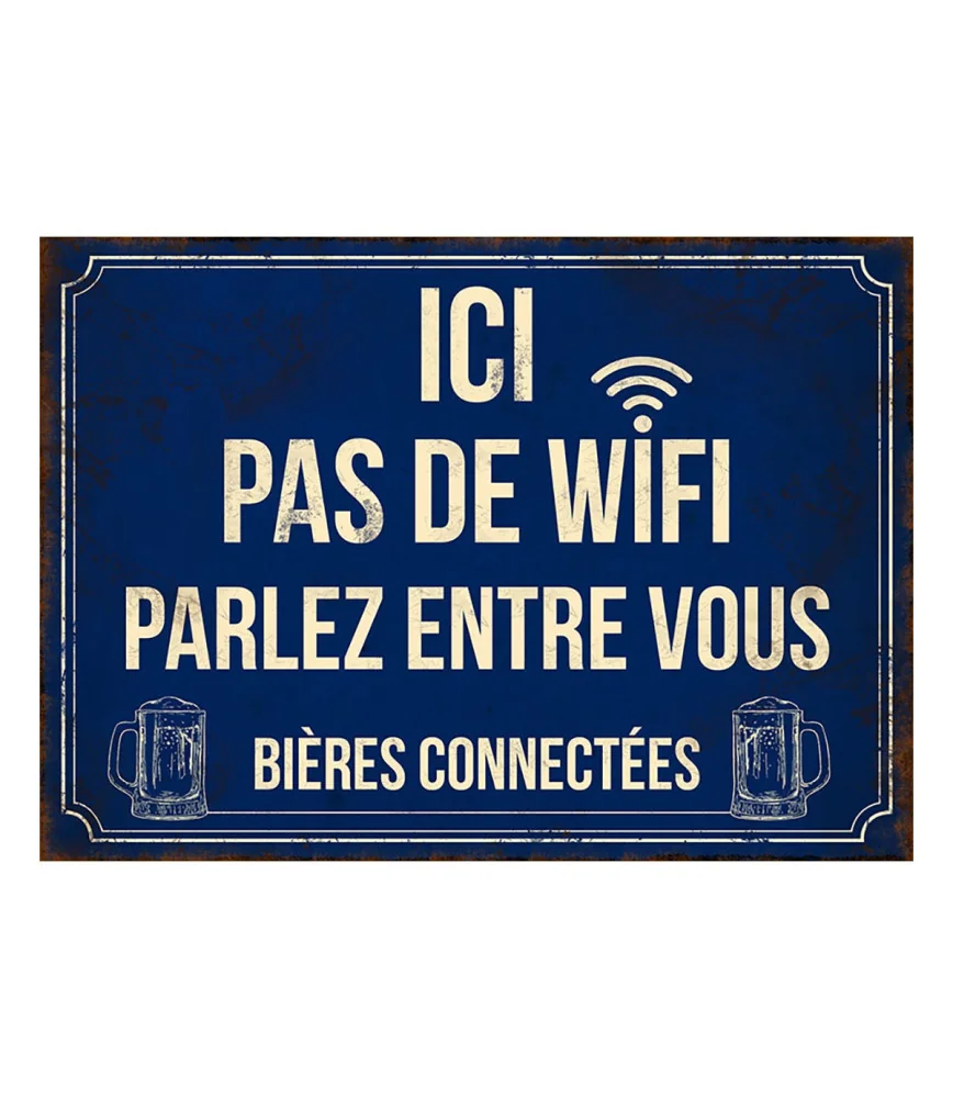 Plaque métal Wifi 21 x 15 cm