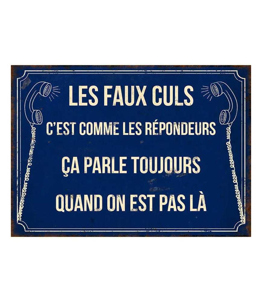 Plaque métal Faux culs 21 x 15 cm