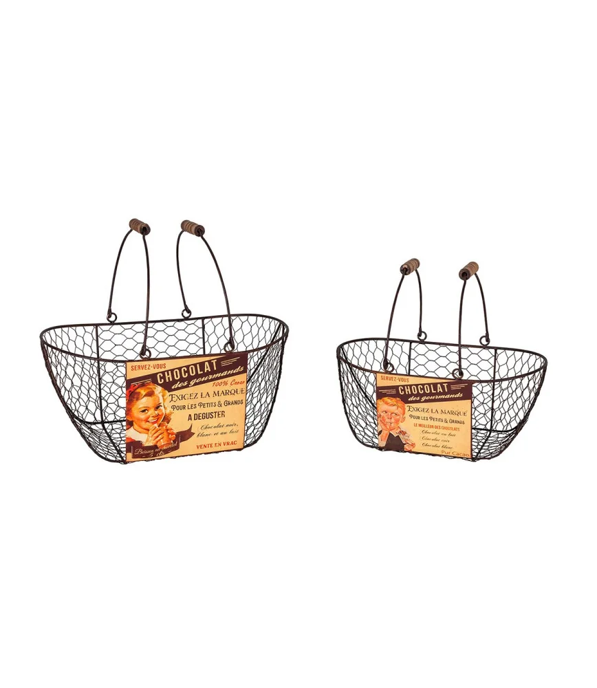Set de 2 paniers "Chocolat"